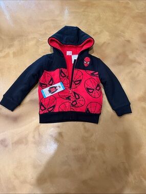Marvel Spider-Man Red and Black Hooded Zip Sweatshirt
